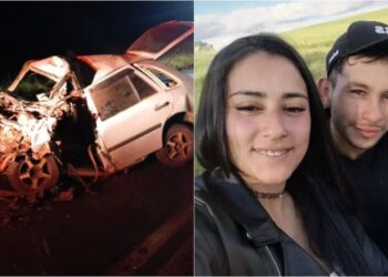 Jovem casal morre em colisão entre carro e caminhão na BR-470, em SC