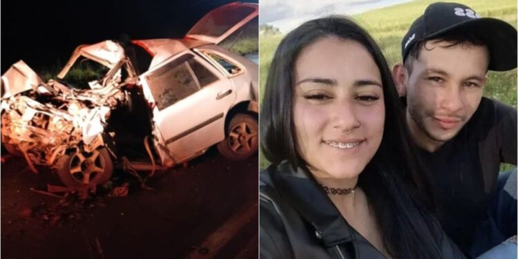 Jovem casal morre em colisão entre carro e caminhão na BR-470, em SC